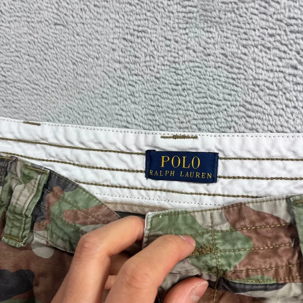 Polo Ralph Lauren Mens Camo Cargo Shorts Size 38 Woodland Camouflage Military